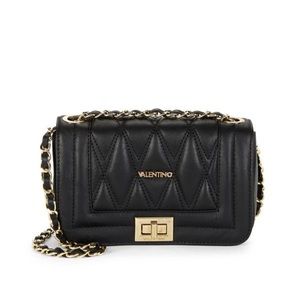 Valentino Black Studded Handbag Gold Accent Preowned Like NEW